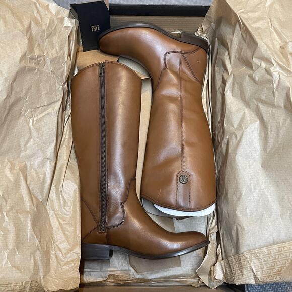Frye Shoes - Frye Boots Womens Size 6 Cognac Marissa Medallion Tall Riding Leather Knee High